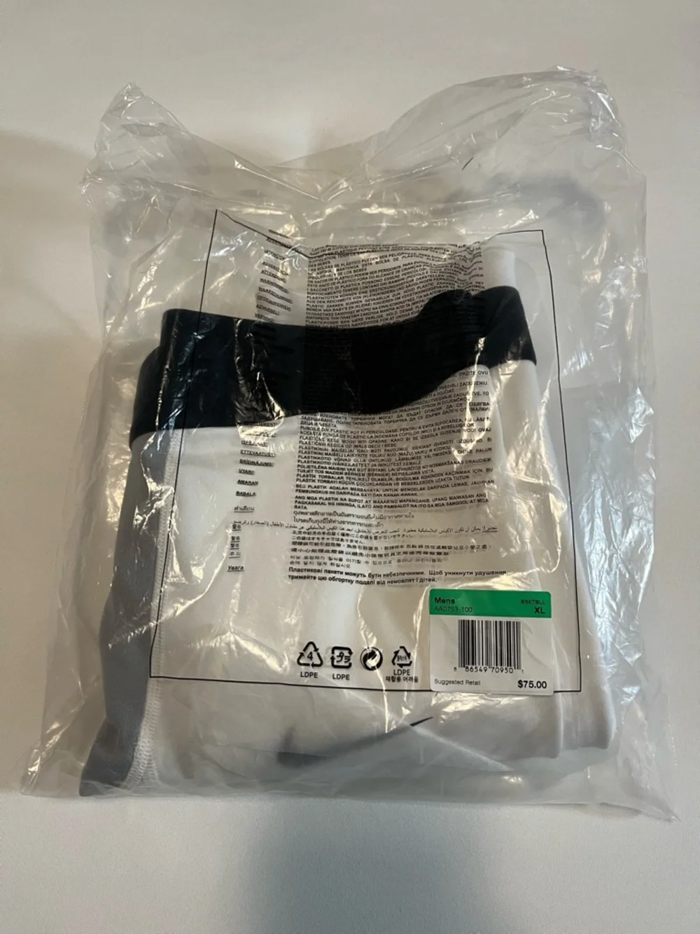 Nike Pro NBA Compression Tights Knee White Gray 2XLT & 3XLT Brand New